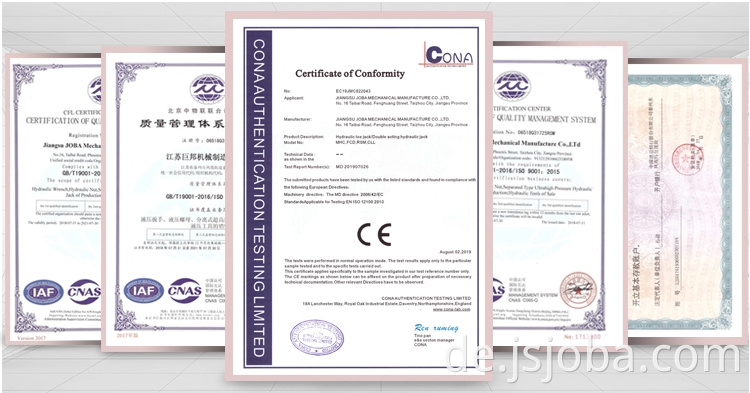 Single Acting Spring Retraktion China Hydraulische Zylinder hydraulische Buchsen